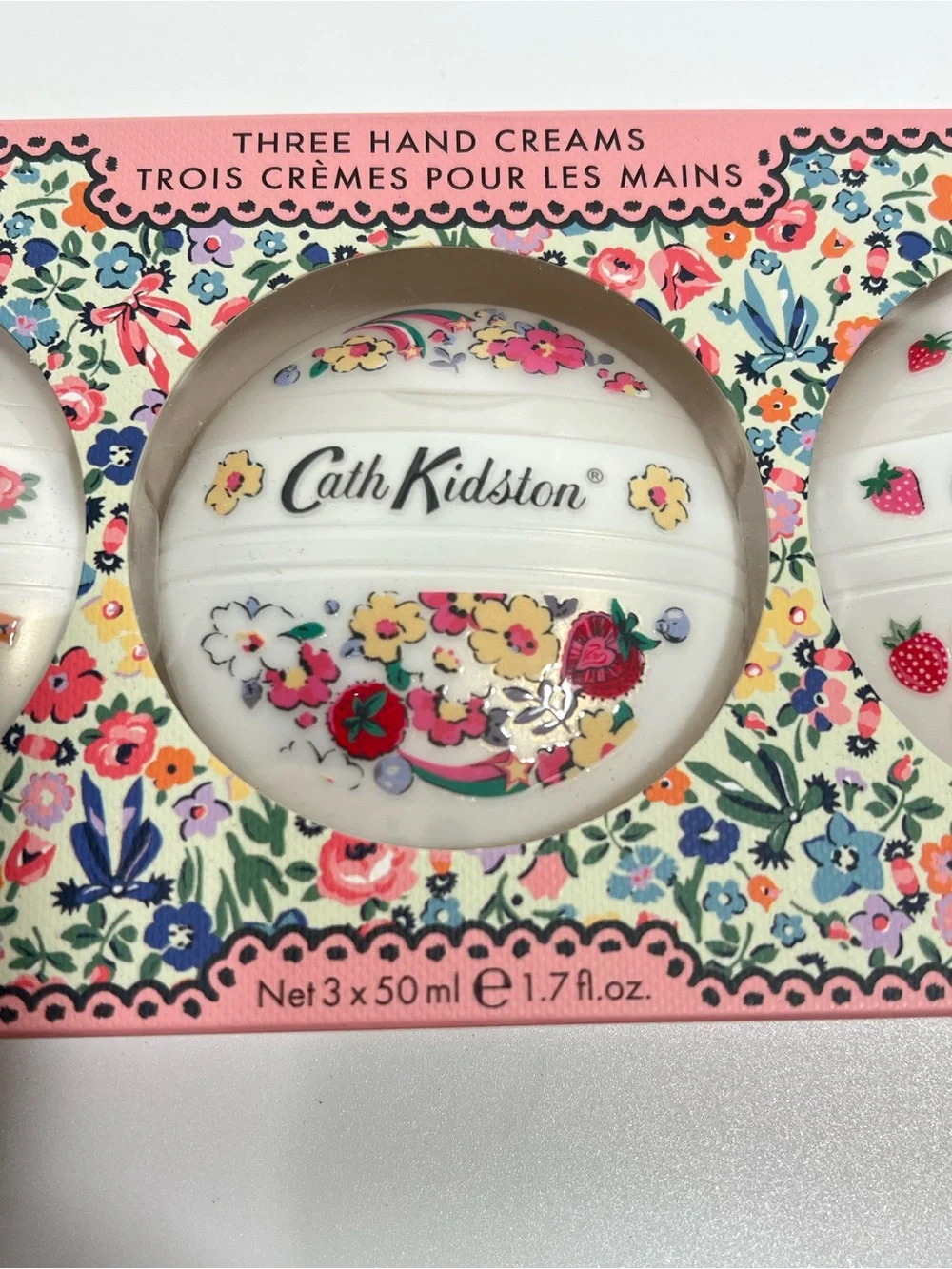 Cath Kidston 3 Pebble Hand Cream Set - Sweetpea, British Garden, Apple Blossom.